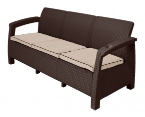 Диван Yalta Premium Sofa 3 Set (Ялта) шоколадный (+подушки под спину) в Салехарде - salehard.mebel-74.com | фото
