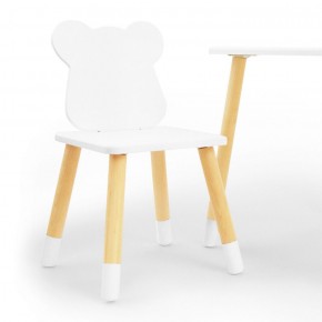 Комплект детской мебели стол и два стула Мишутка (Белый/Белый/Береза) в Салехарде - salehard.mebel-74.com | фото