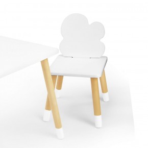 Комплект детской мебели стол и два стула Облачко (Белый/Белый/Береза) в Салехарде - salehard.mebel-74.com | фото