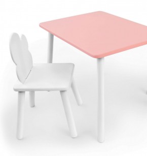 Комплект детской мебели стол и стул Облачко (Розывый/Белый/Белый) в Салехарде - salehard.mebel-74.com | фото