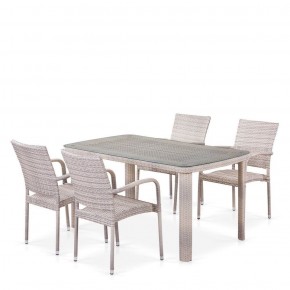 Комплект плетеной мебели T256C/Y376C-W85 Latte (4+1) + подушки на стульях в Салехарде - salehard.mebel-74.com | фото