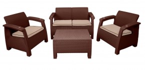 Комплект уличной мебели Yalta Premium Terrace Set (Ялта) шоколадый (+подушки под спину) в Салехарде - salehard.mebel-74.com | фото