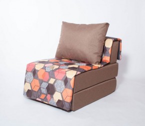 Кресло-кровать бескаркасное Харви (коричневый-геометрия браун) в Салехарде - salehard.mebel-74.com | фото