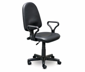 Кресло офисное Престиж+ (черный кожзам PV-1) г/п 140/ПВМ/ гольф в Салехарде - salehard.mebel-74.com | фото