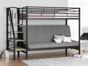 Кровать двухъярусная с диваном "Мадлен-3" (Черный/Серый) в Салехарде - salehard.mebel-74.com | фото