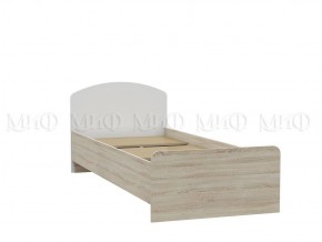 МАРТИНА Кровать 800 с настилом ЛДСП (Белый глянец/дуб сонома) в Салехарде - salehard.mebel-74.com | фото