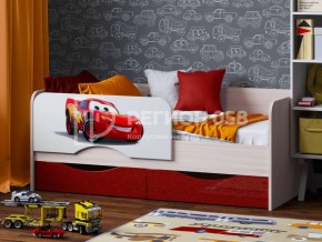 Кровать Юниор-12 с фотопеч. "Тачки" в Салехарде - salehard.mebel-74.com | фото