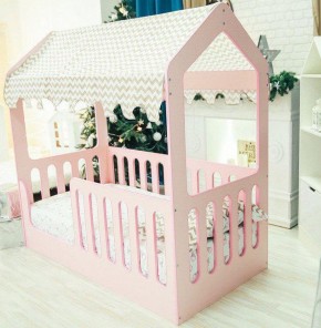 Кровать-домик без ящика 800*1600 (Розовый) в Салехарде - salehard.mebel-74.com | фото