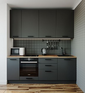 Кухонный гарнитур Антрацит 2200 (Стол. 26мм) в Салехарде - salehard.mebel-74.com | фото