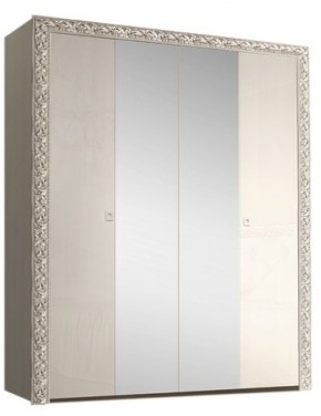 Шкаф 4-х дв. (с зеркалами) Premium слоновая кость/серебро (ТФШ1/4(П) в Салехарде - salehard.mebel-74.com | фото