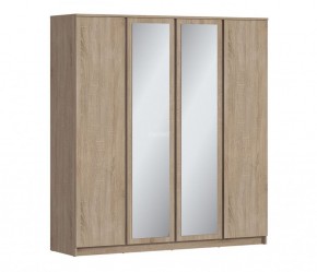 Шкаф 4х дверный с зеркалами Веста СБ-3082 (Дуб Сонома) в Салехарде - salehard.mebel-74.com | фото