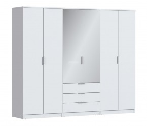 Шкаф 6-ти дверный Николь СБ-2593/1 (Белый) в Салехарде - salehard.mebel-74.com | фото