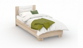 Спальня Аврора Кровать 90 со встроенным основанием под матрас Дуб сонома/Белый в Салехарде - salehard.mebel-74.com | фото