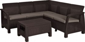Комплект мебели угловой Корфу Релакс Сет (Corfu Relax set) коричневый в Салехарде - salehard.mebel-74.com | фото